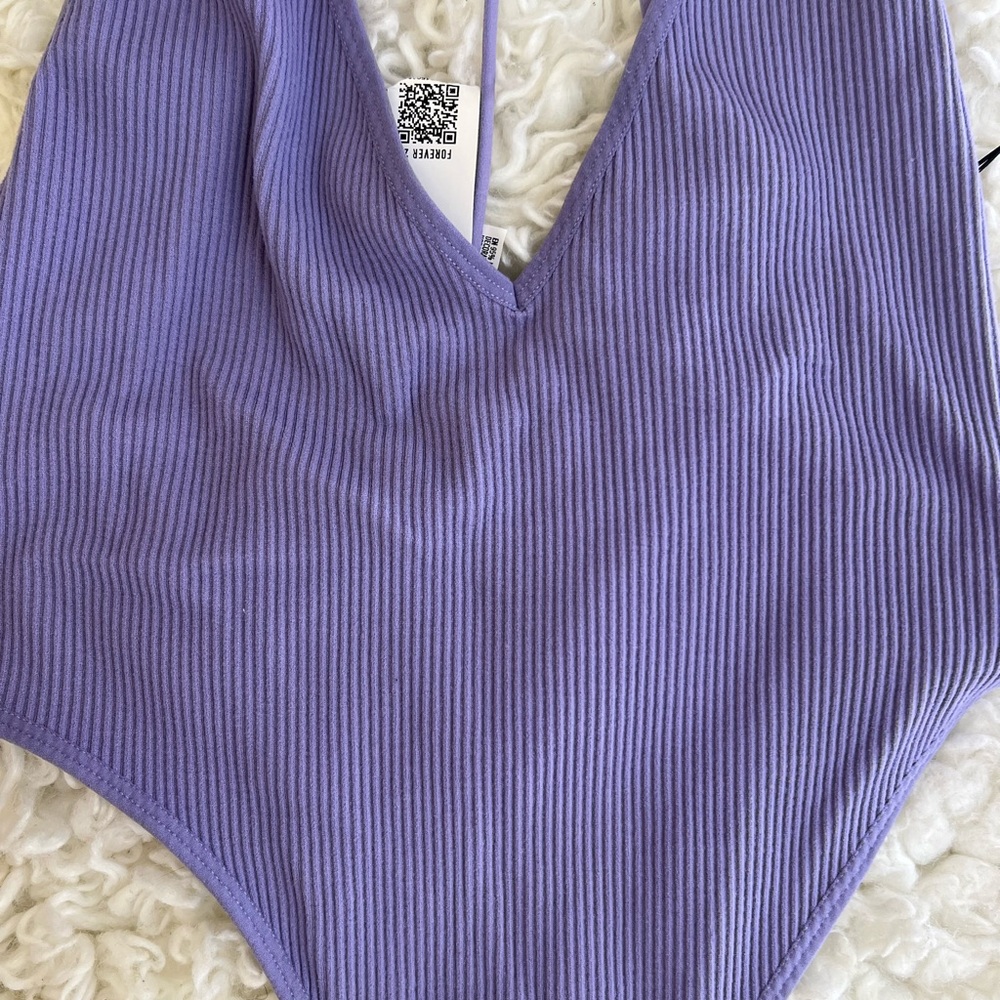 Forever 21 Purple Ribbed Bodysuit - Picture 2 of 5